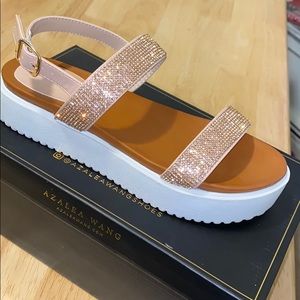 Platform open toe bling sandals